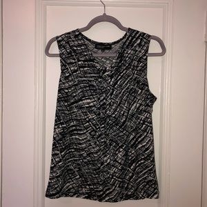 Black and white silky top